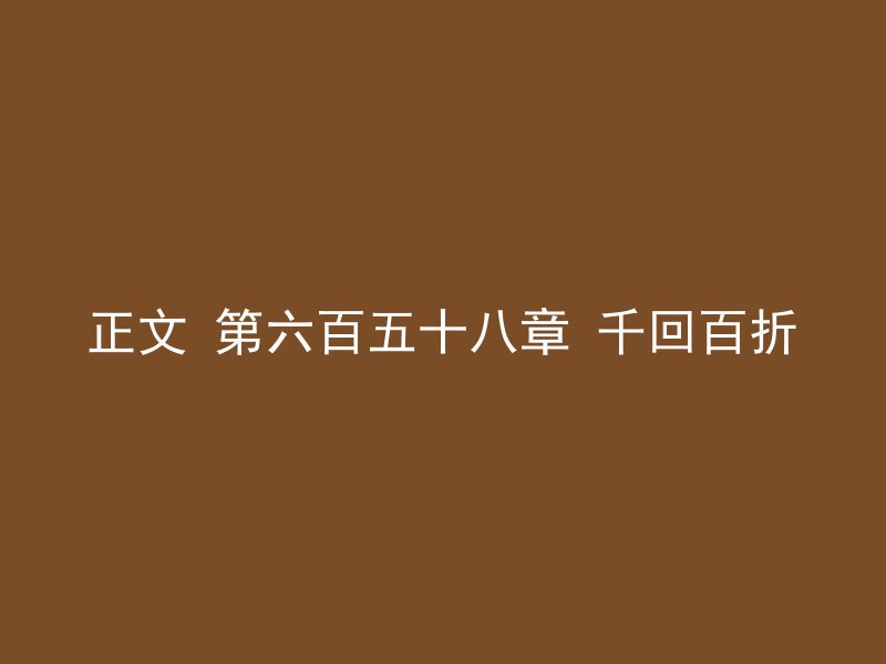正文 第六百五十八章 千回百折